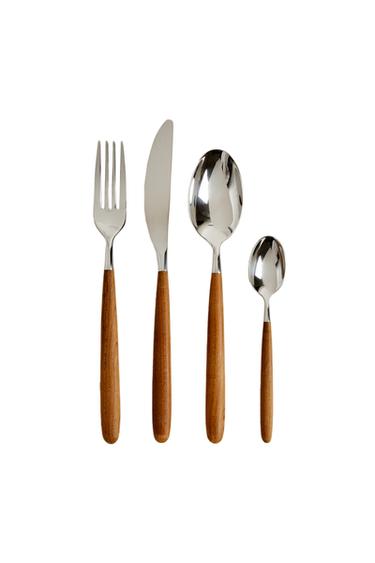 4-PIECE MAPLE WOOD CUTLERY SET - Light beige by Zara
