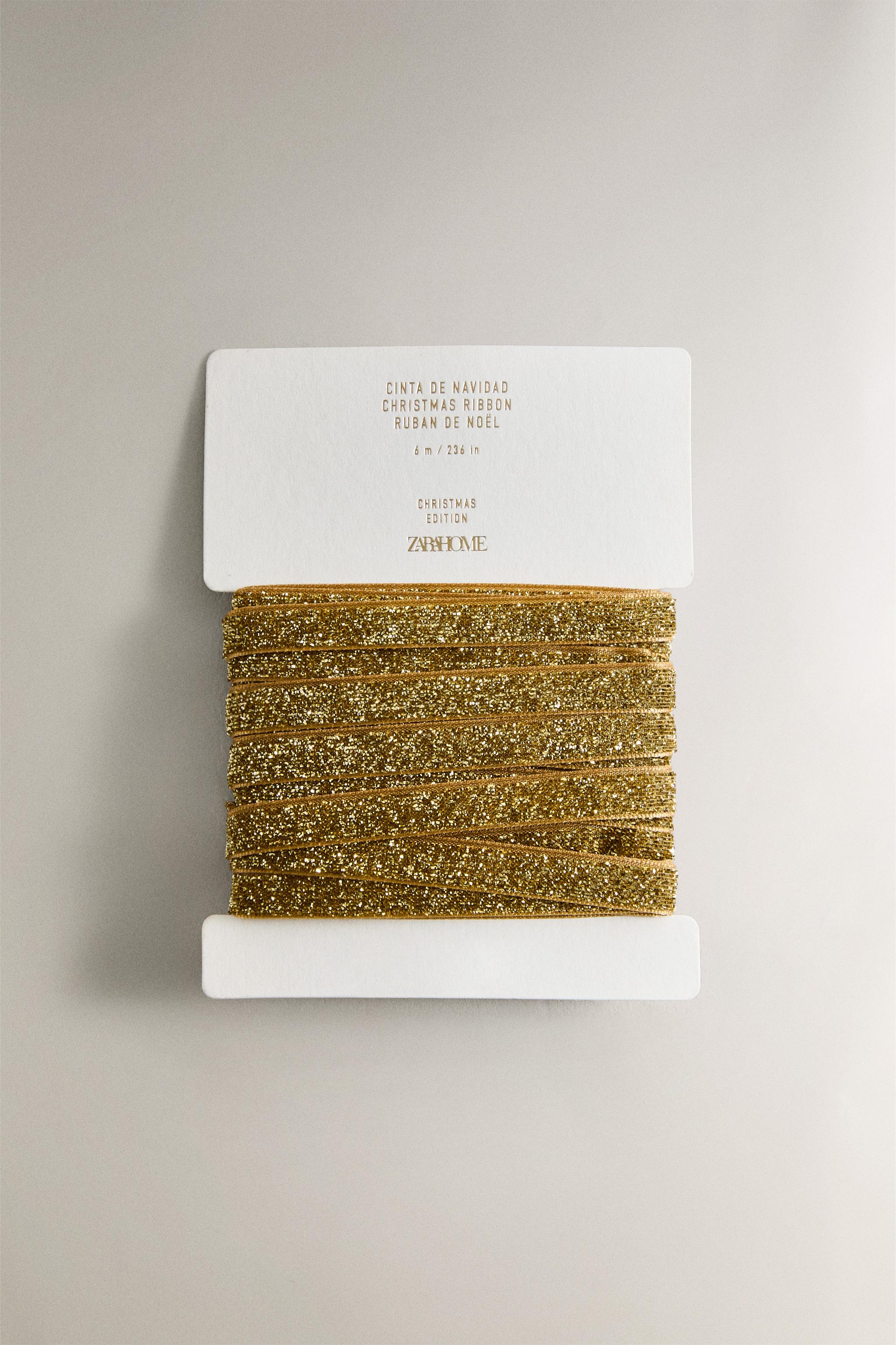 METALLIC THREAD CHRISTMAS GIFT RIBBON