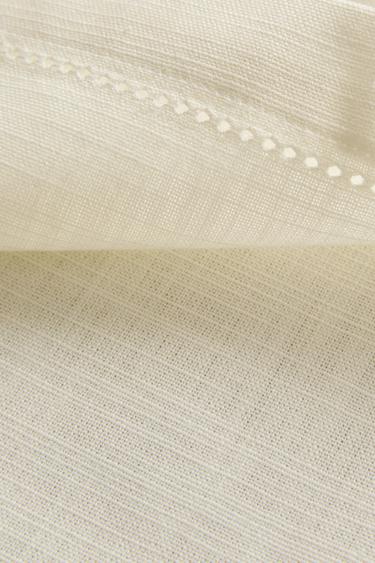 HEMSTITCHED COTTON NAPKIN - White by Zara - Image 3