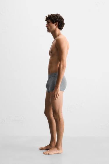LOT DE 3 BOXERS - Gris chiné de Zara - Image 4