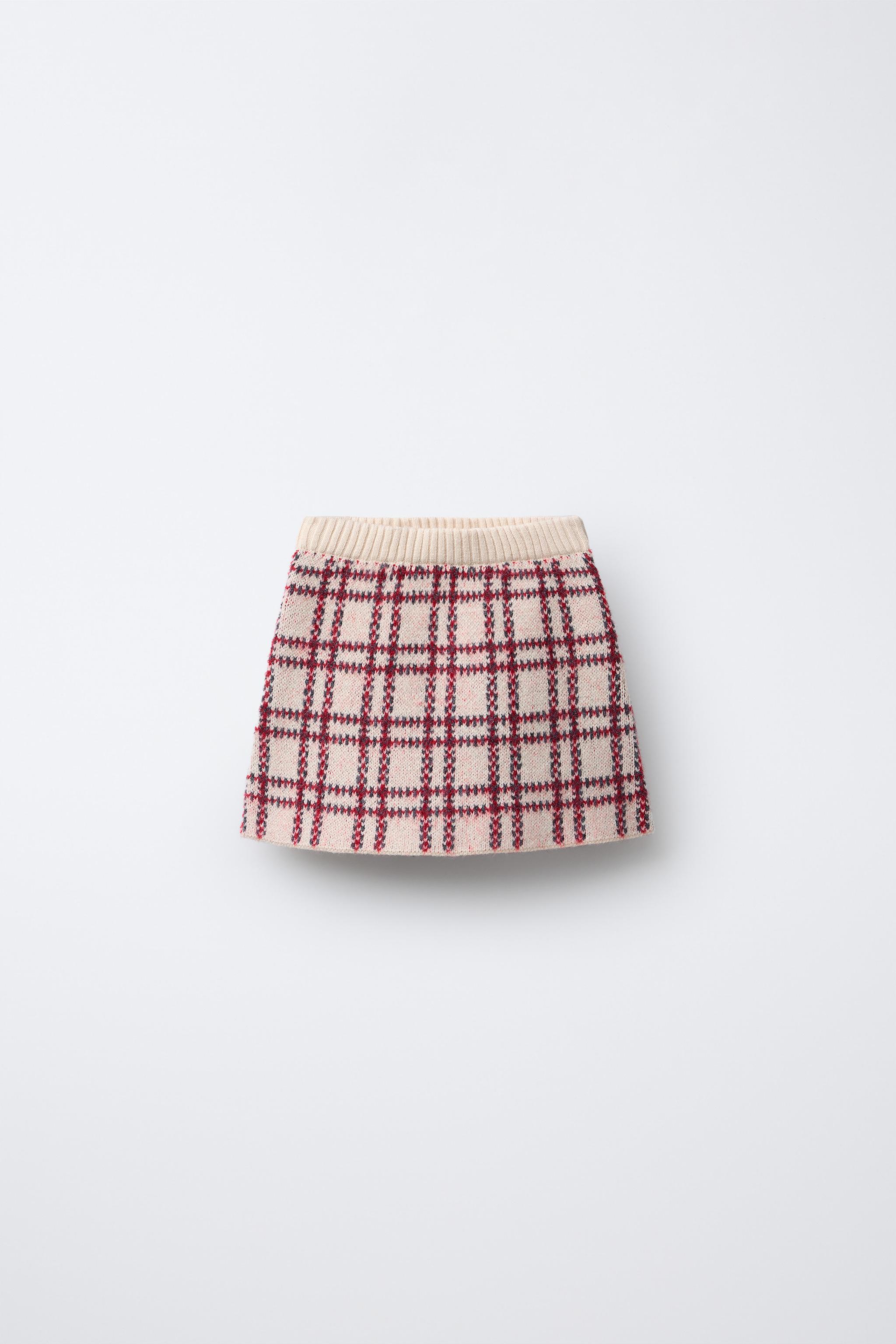 PLAID KNIT SKIRT
