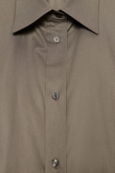 CHEMISE BAS AJUSTÉ - Gris taupe de Zara - Image 8