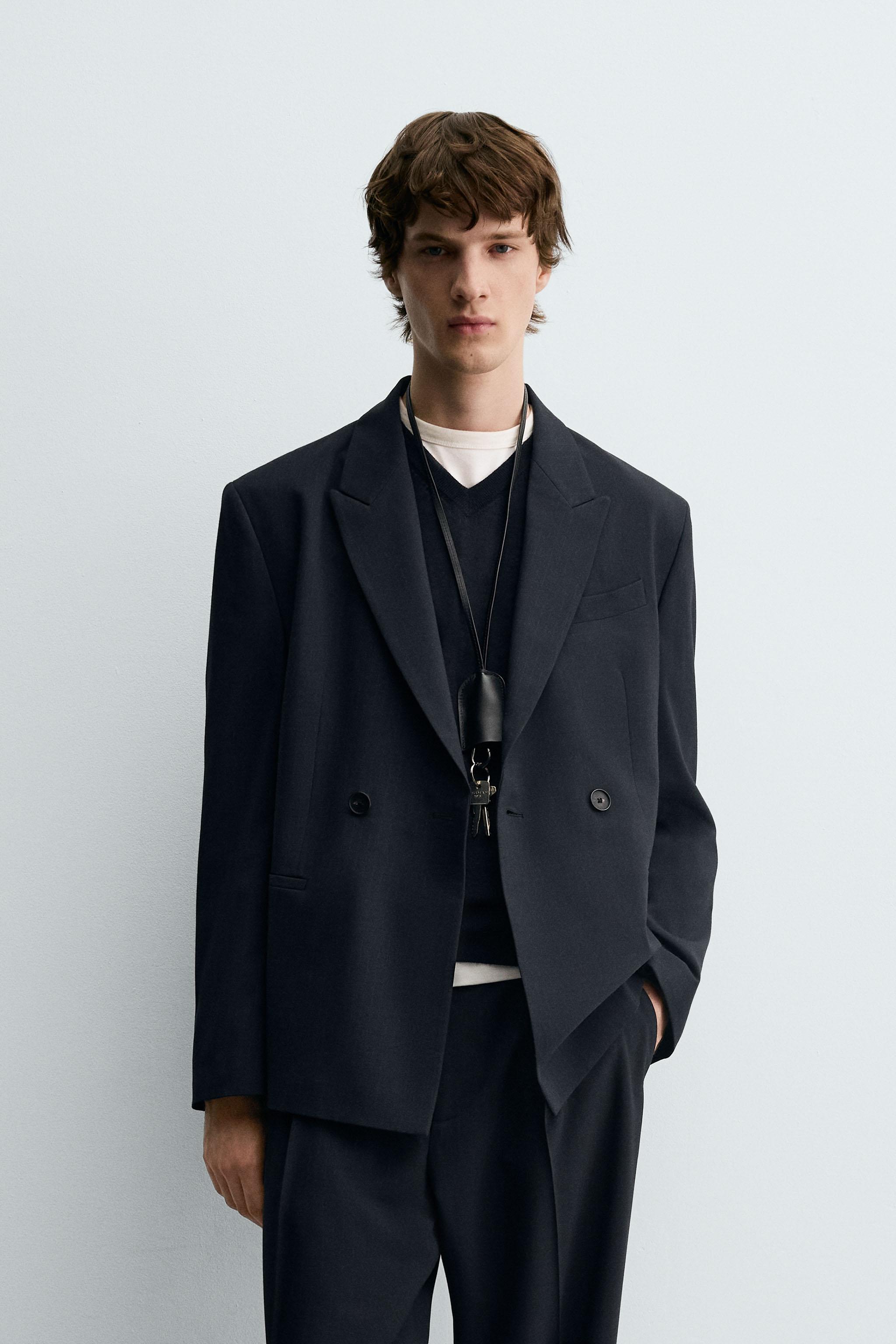 ZARA ザラキッズ　オーバーサイズ　ダブルブレストスーツ 上下セット　164 ZARA オーバーサイズダブルブレストスーツ 3点セット 140cm
