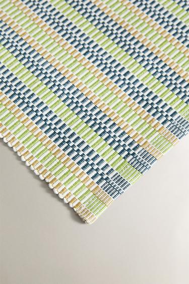 LOT NAPPE ES INDIVIDES COTON RAYAS (LOT DE 2) - Verdâtre de Zara - Image 2