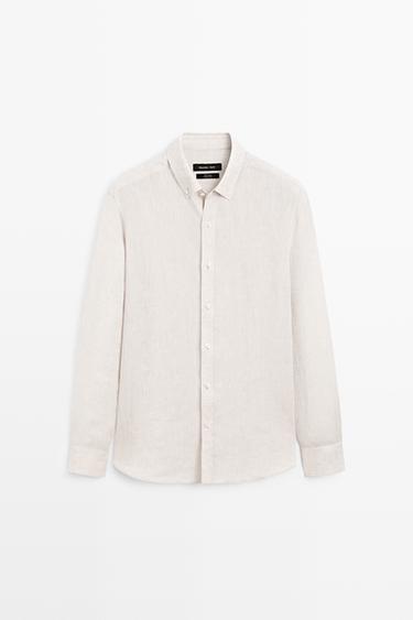 Zara Regular fit 100% linen shirt - Beige