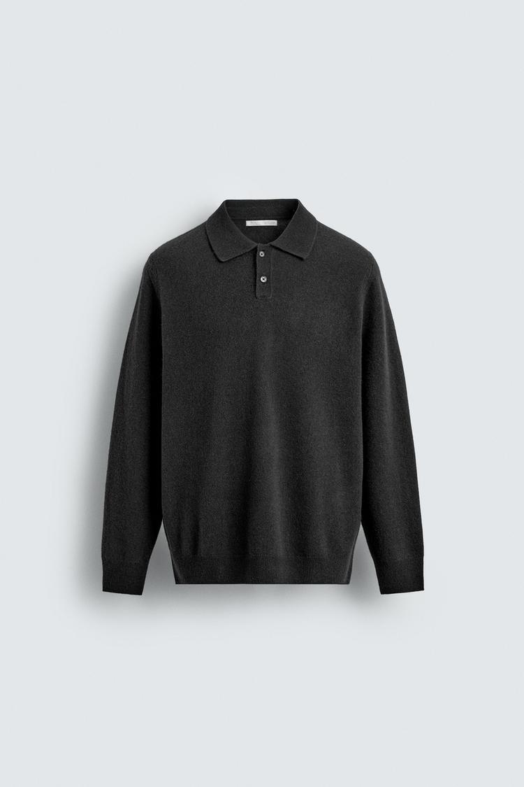 ZARA WOOL BLEND REGULAR FIT KNIT POLO SHIRT