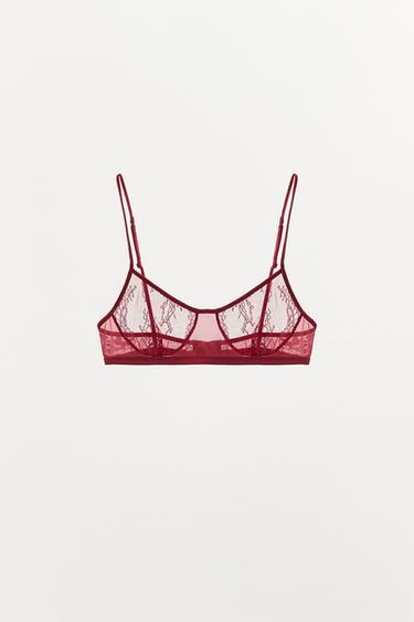 КРУЖЕВНОЙ БЮСТГАЛЬТЕР — ТЕМНО-РОЗОВЫЙ от Zara