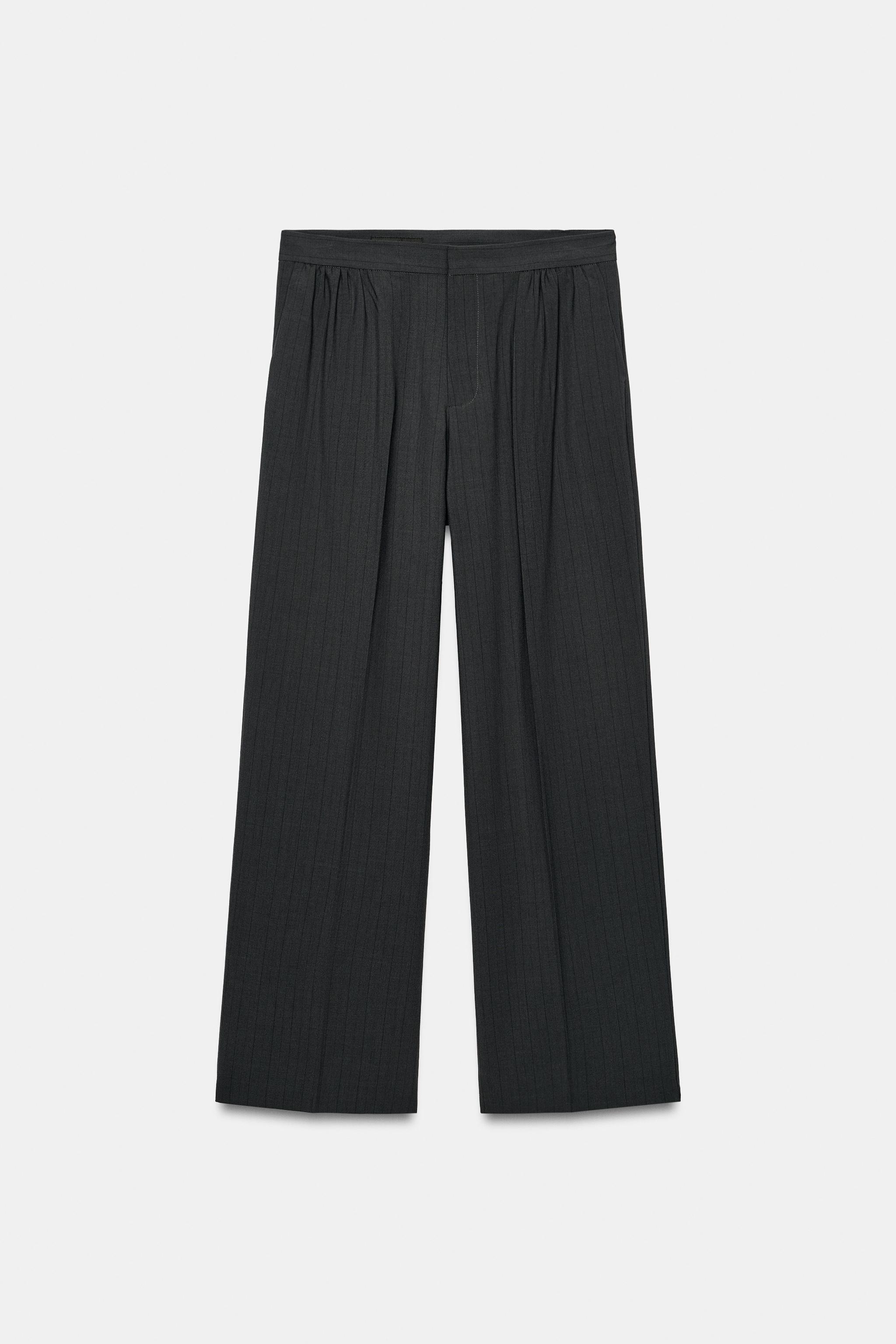 PINSTRIPE GATHERED TROUSERS