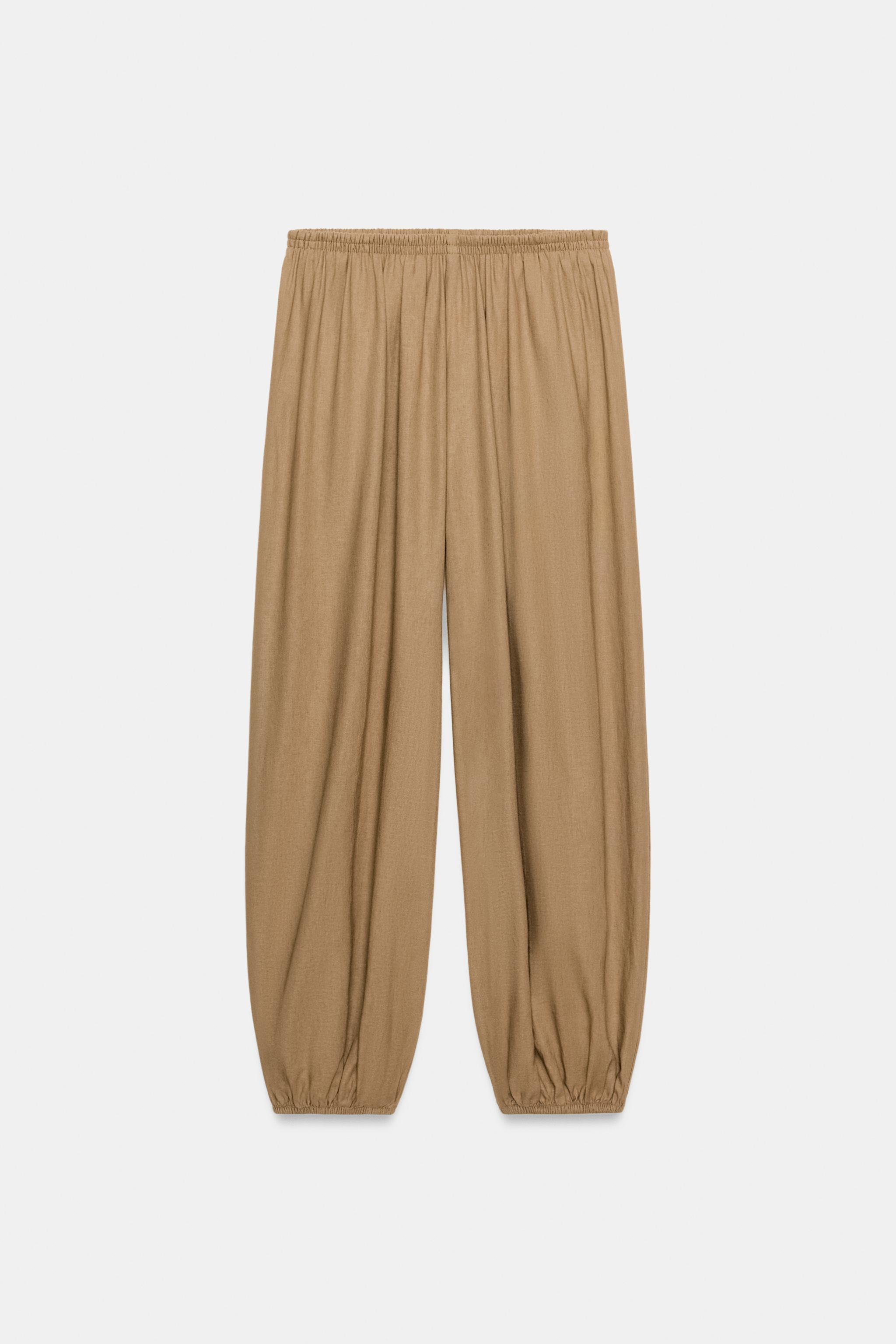Zara Keten Şalvar Pantolon görsel 5