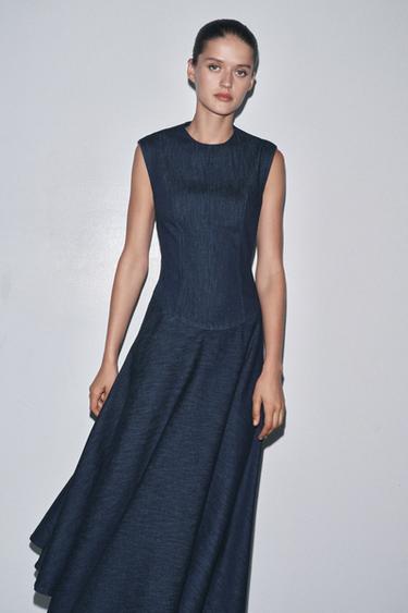 MIDI-JEANSKLEID ZW COLLECTION - Blau von Zara