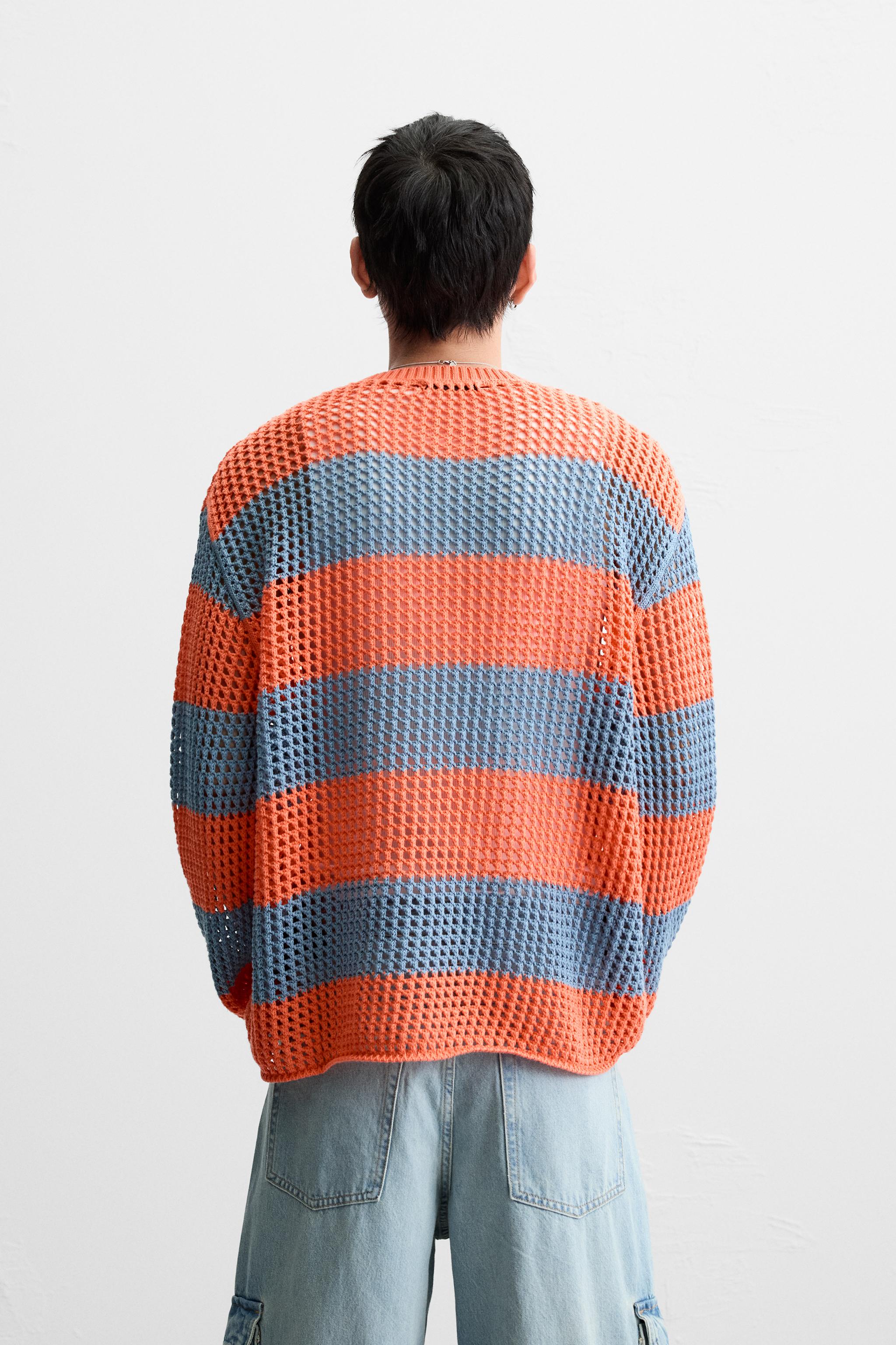 網目模様テクスチャー入りセーター - オレンジ色 | ZARA Japan