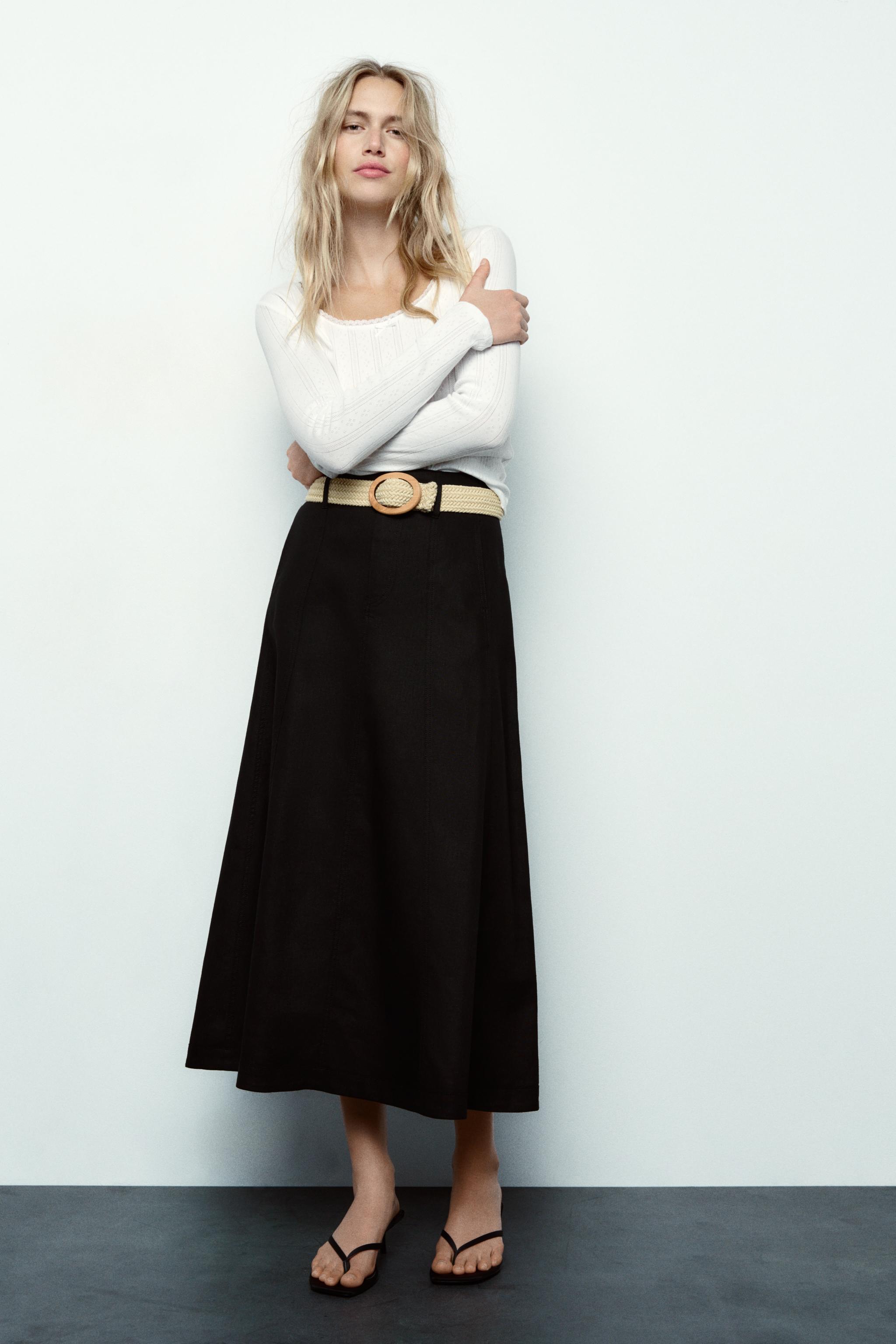 Black a 2024 line skirt zara