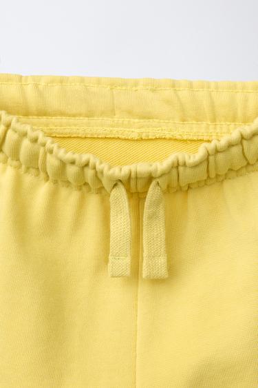 BERMUDA EN MOLLETON UNIE - Jaune de Zara - Image 2