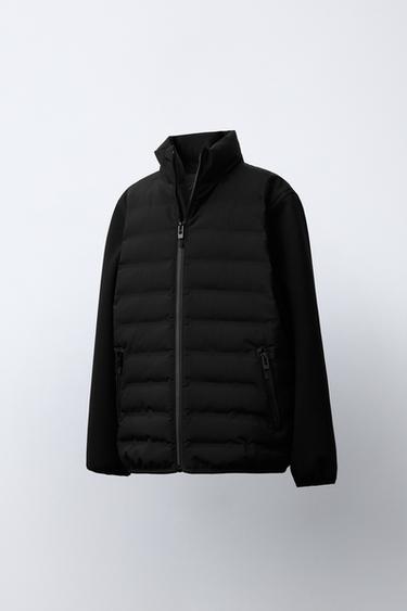 BLOUSON REMBOURRÉ MANCHES NÉOPRÈNE - Noir de Zara - Image 1
