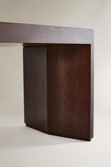 WOOD AND LEATHER DESK - Dark brown by Zara - Image 4