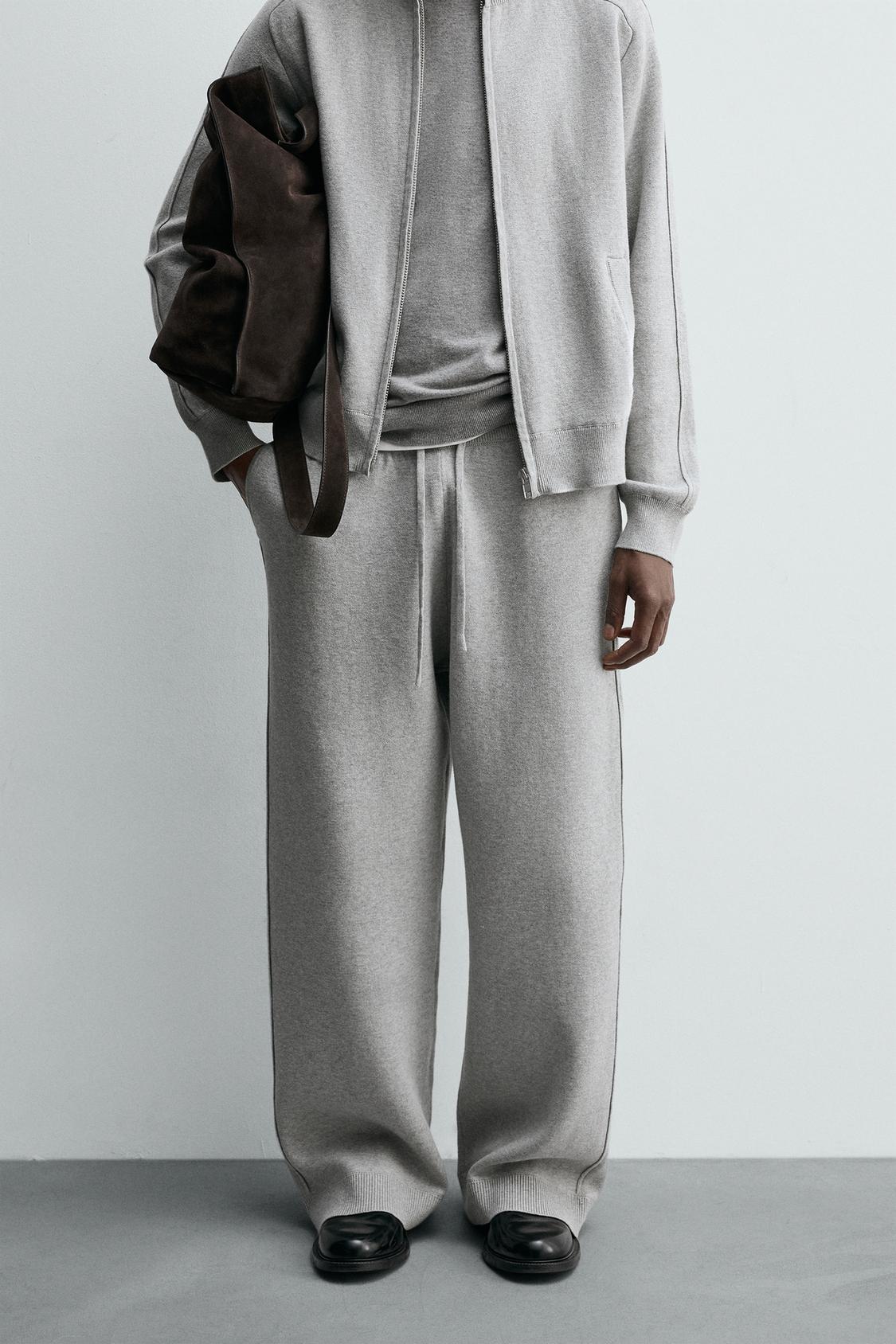 KNITTED WIDE-LEG TROUSERS