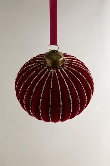 VELVET DIAMOND CHRISTMAS TREE DECORATION - Burgundy by Zara - Image 1
