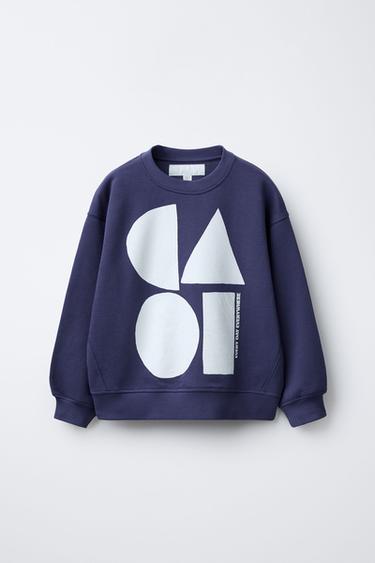 SHAPE PRINT SWEATSHIRT - Blue by Zara - Image 0