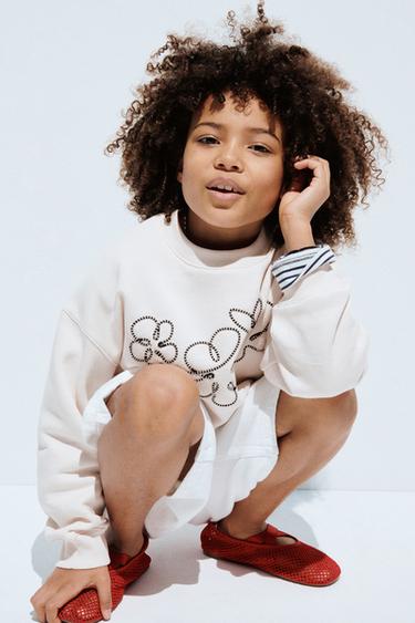 SUDADERA FLOR CORDÓN - Crudo de Zara