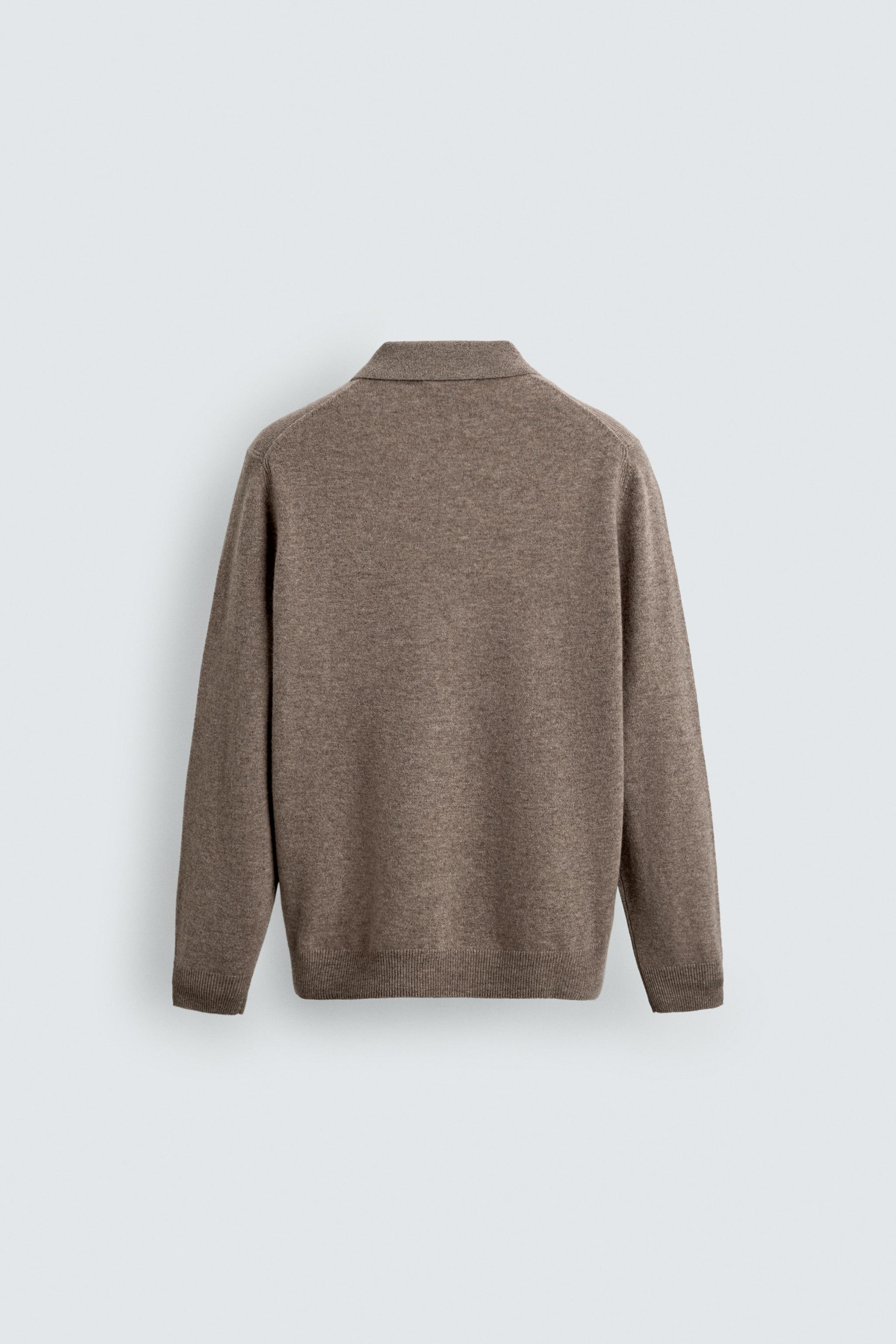 ウールカシミアニットポロシャツ - カーボングレー | ZARA Japan