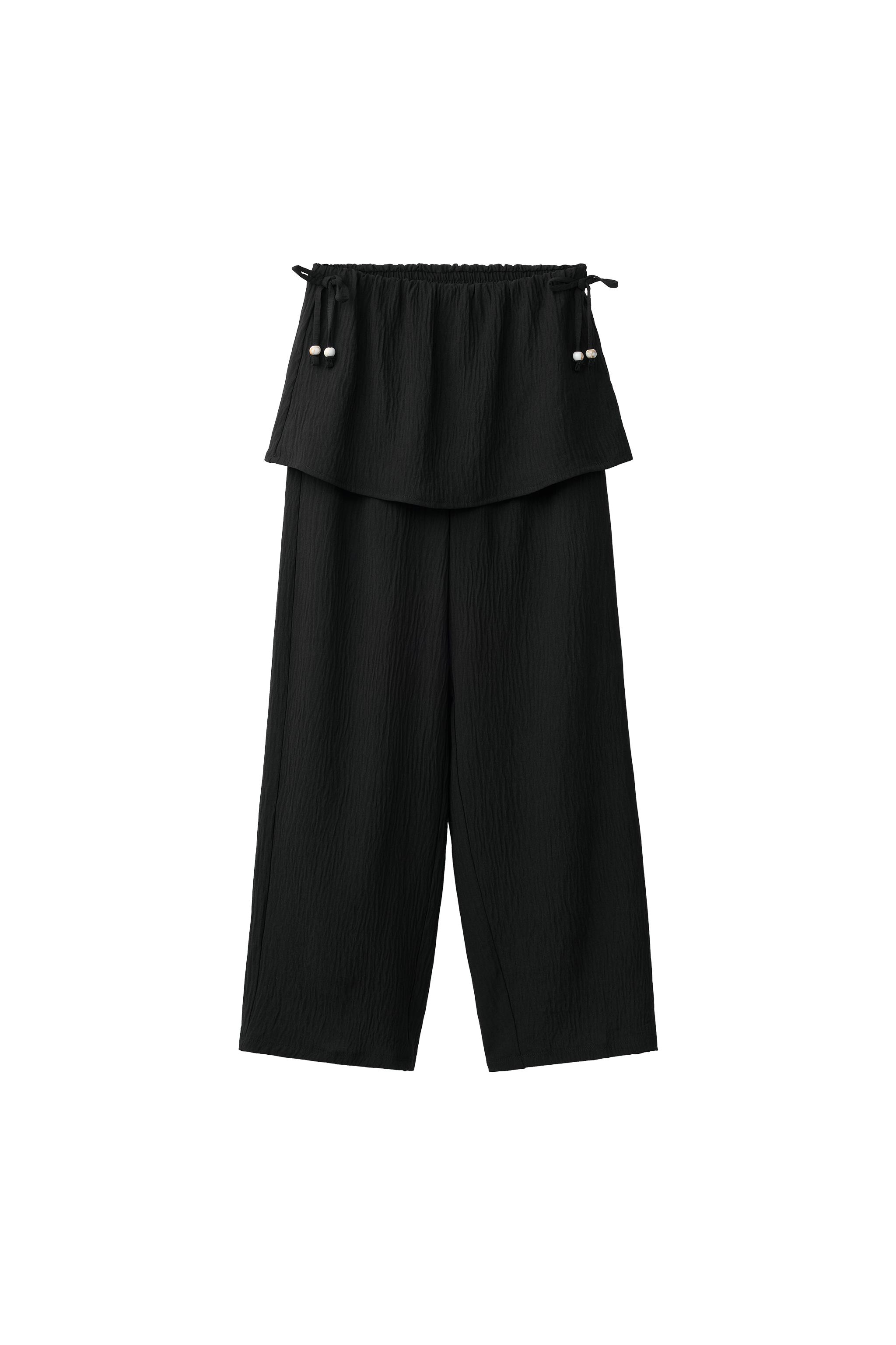 TEXTURED WIDE LEG SKIRT PANTS - Black | ZARA United States