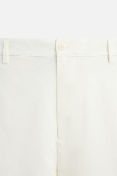 PANTALON STRAIGHT FIT COTON - Blanc cassé de Zara - Image 7