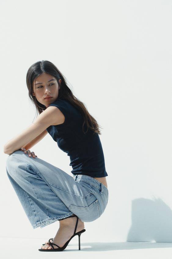 BEADED CROSSED STRAP SANDALS