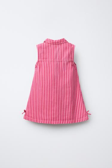 ROBE CHEMISE EN SERGÉ À RAYURES - Rose de Zara - Image 1