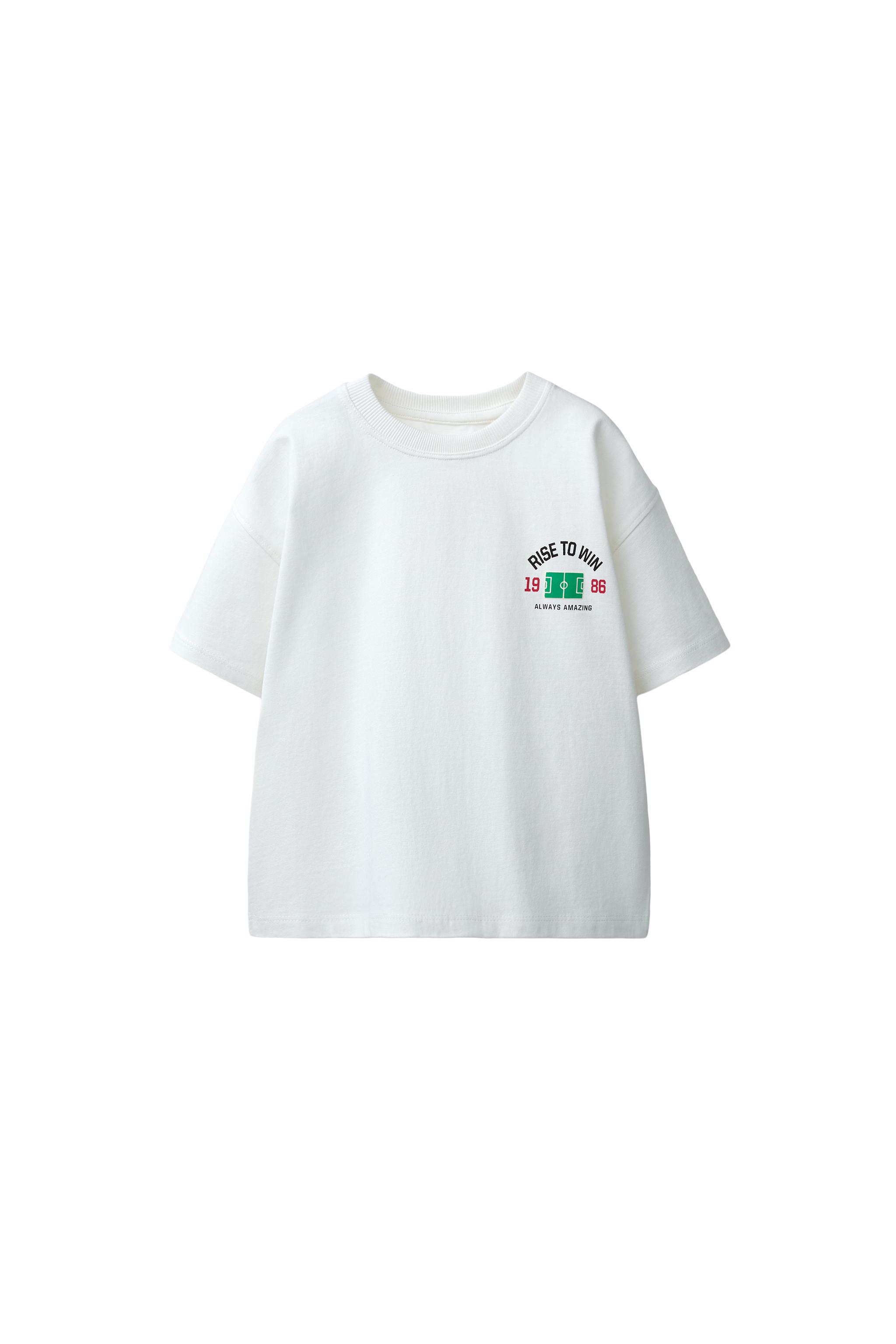 フットボールプリントTシャツ - ホワイト | ZARA Japan / 日本