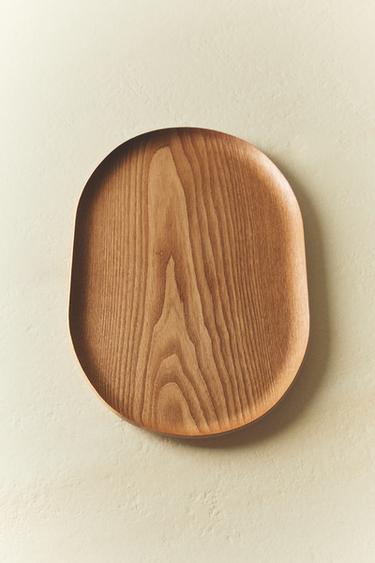 BANDEJA MADERA OVALADA - Beige claro de Zara