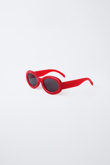 LUNETTES DE SOLEIL RONDES EN PLASTIQUE - Rouge de Zara - Image 1