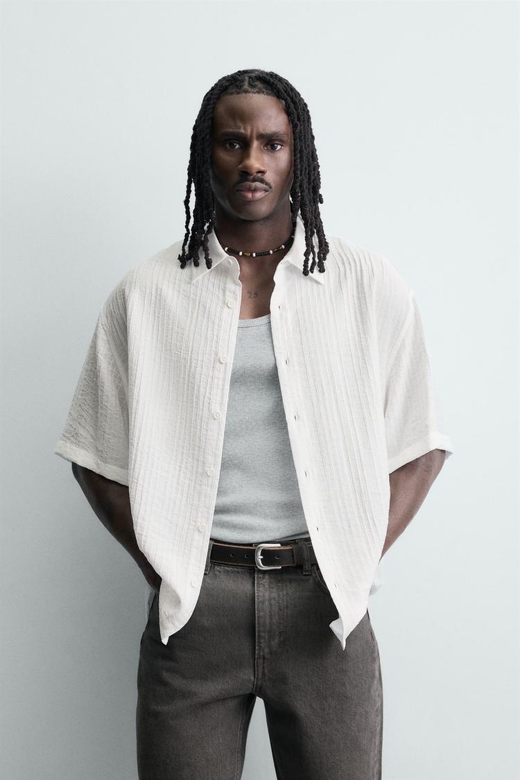 ZARA FLUID EMBOSSED TEXTURED SHIRT