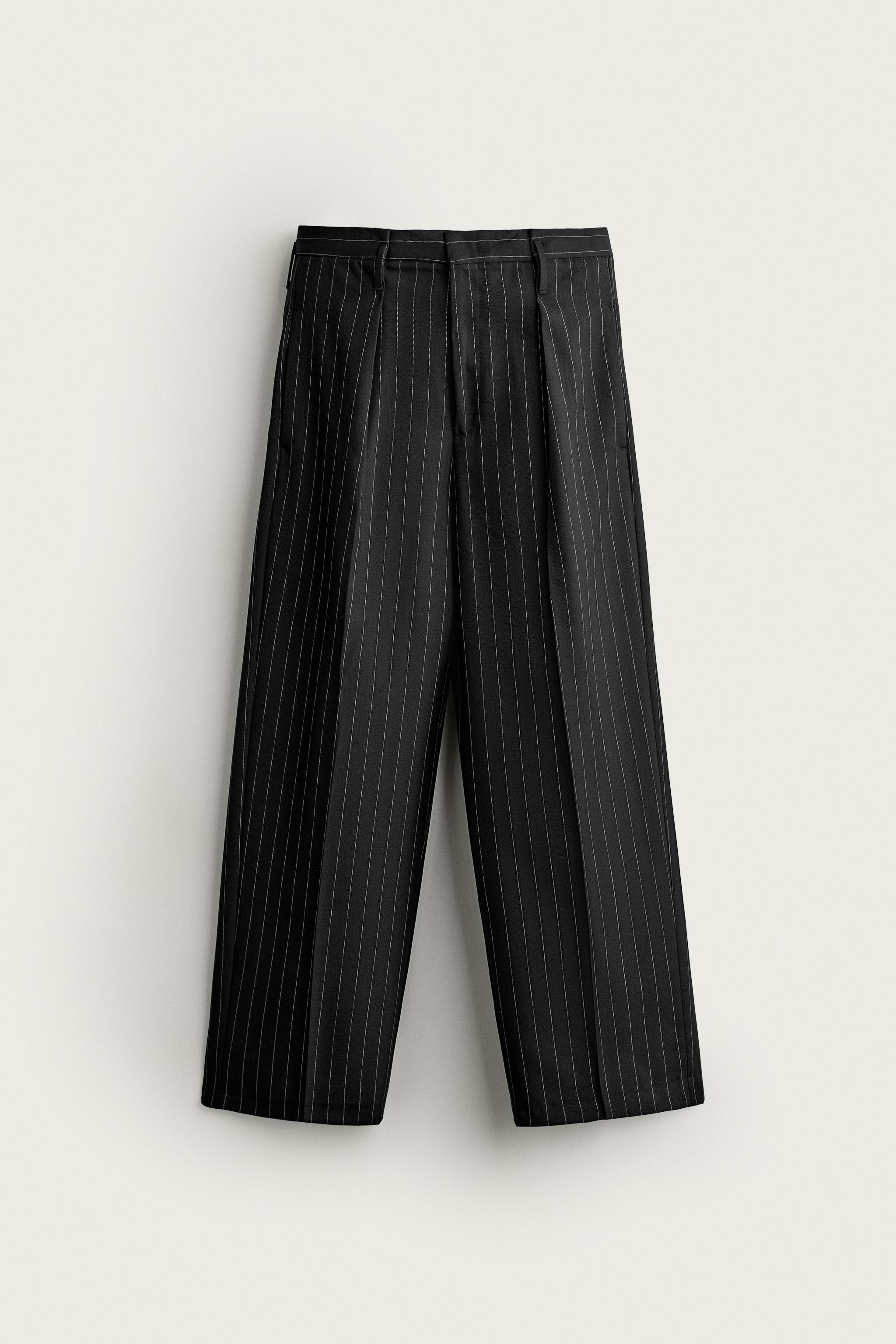 PINSTRIPE SUIT PLEATED PANTS