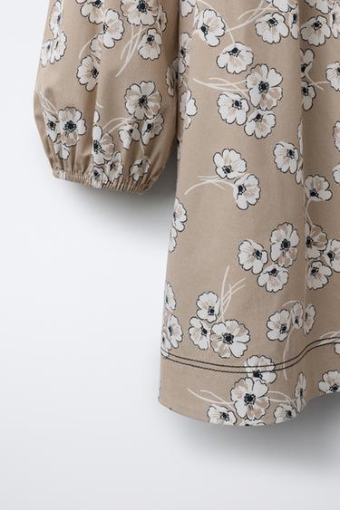 FLORAL PRINT DRESS - Beige by Zara - Image 3