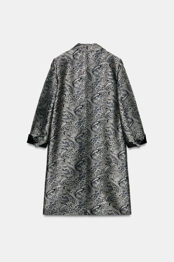 MANTEAU JACQUARD ZW COLLECTION - Gris de Zara - Image 11