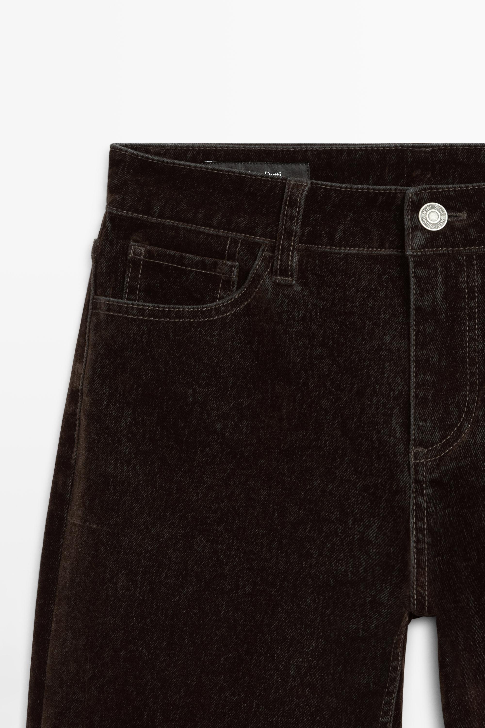 Jean straight taille basse fini floqué