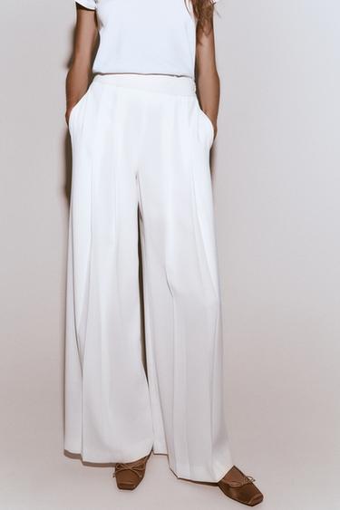 PALAZZO TROUSERS WITH DARTS - Oyster-white by Zara - Image 1