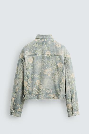 FLORAL PRINT DENIM JACKET - Multicoloured by Zara - Image 7