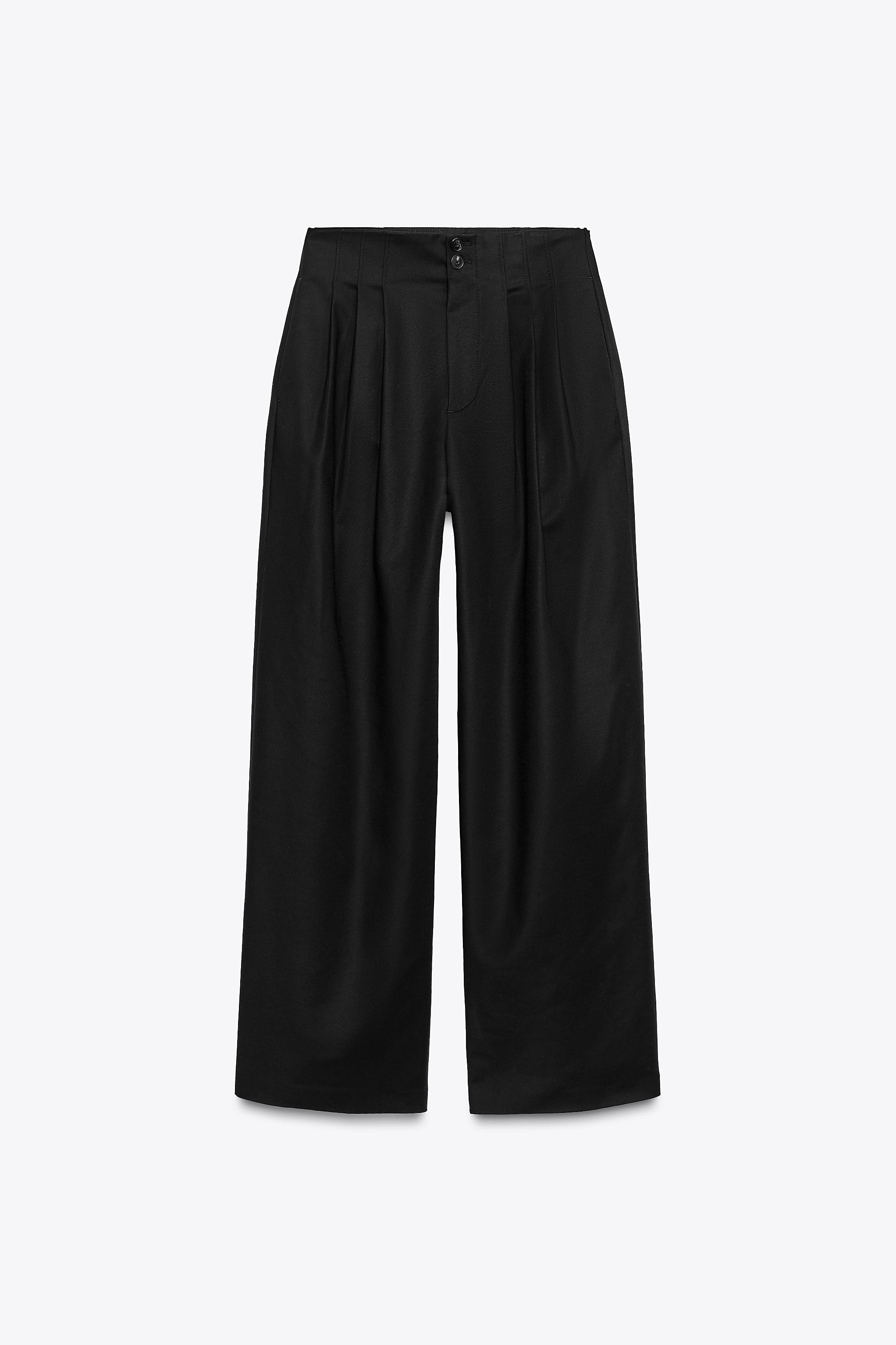 ZW COLLECTION PLEATED PANTS - Black | ZARA United States