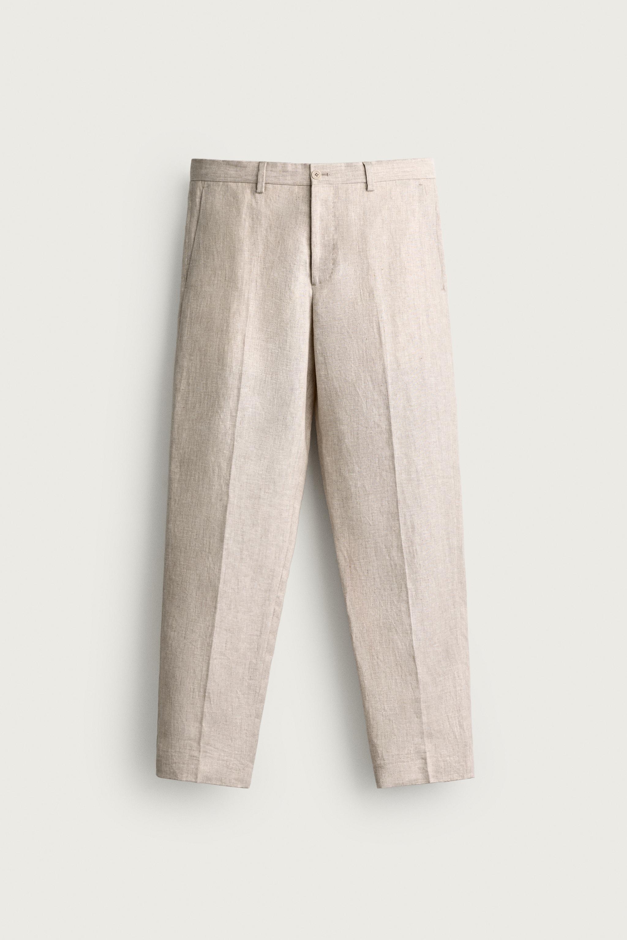 Мужские брюки Zara 100% LINEN SUIT PANTS — фото 7