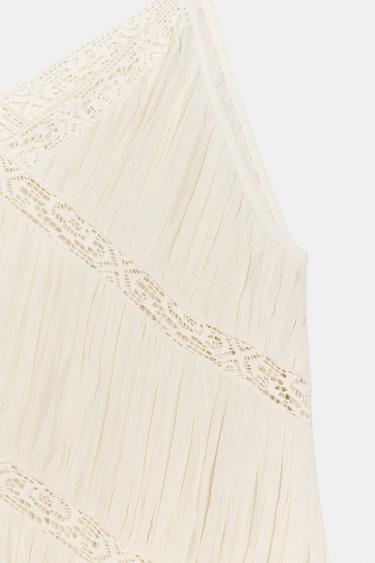 TOP ASYMÉTRIQUE PLIS ZW COLLECTION - Écru de Zara - Image 7