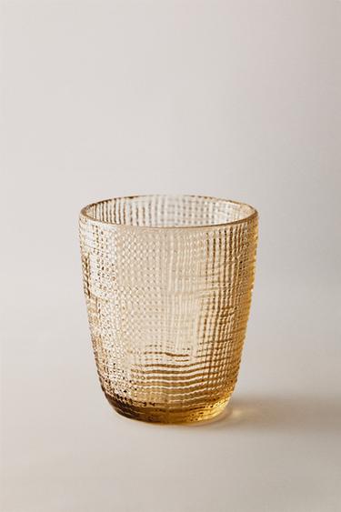 VASO VIDRIO RELIEVE - Marrón de Zara
