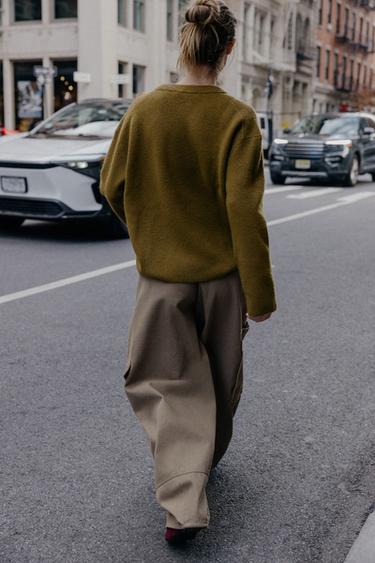 PANTALÓN GLOBO CARGO - Marrón / Topo de Zara