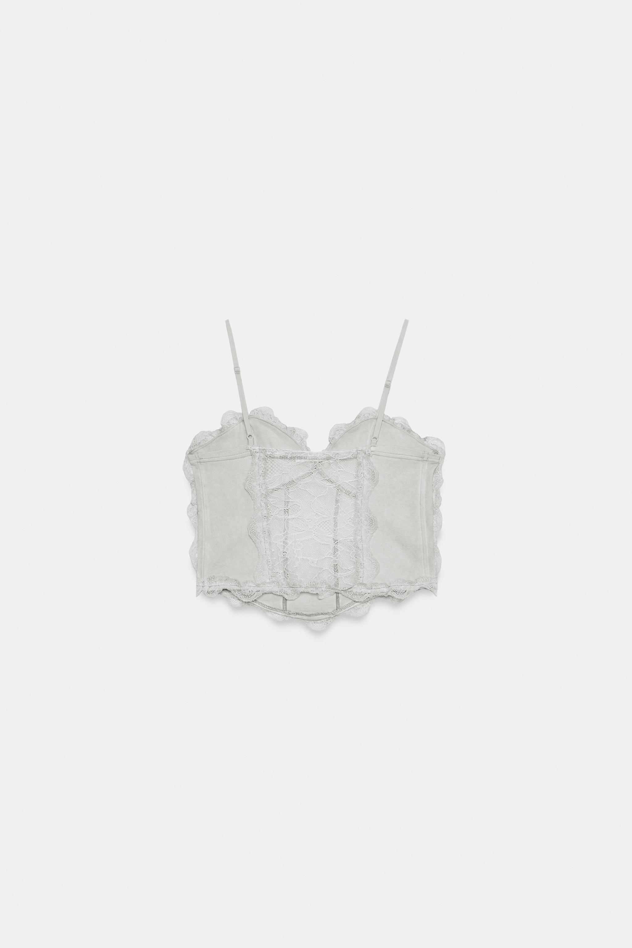 レーストリムコルセットトップス - ライトピンク | ZARA Japan / 日本