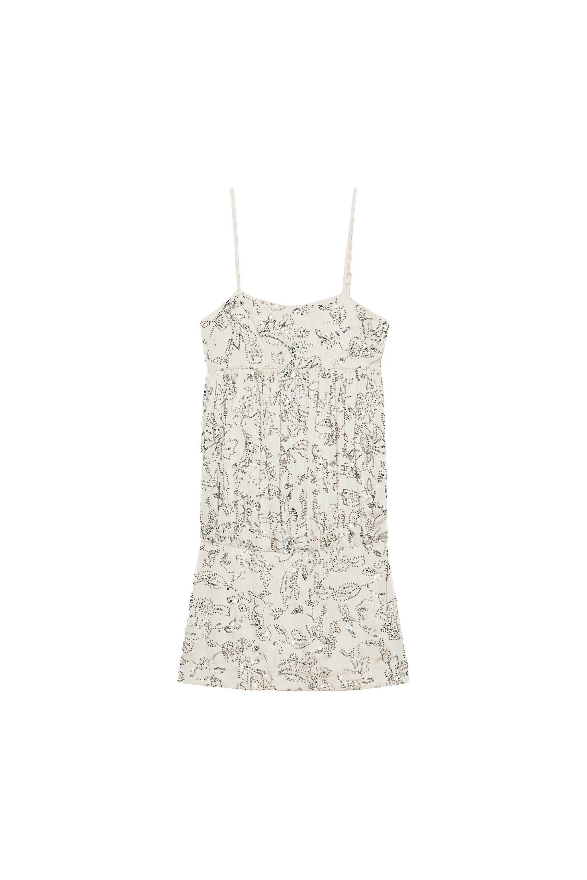 BEADED MINI DRESS - Silver | ZARA United States BEADED MINI DRESS - Silver | ZARA United States