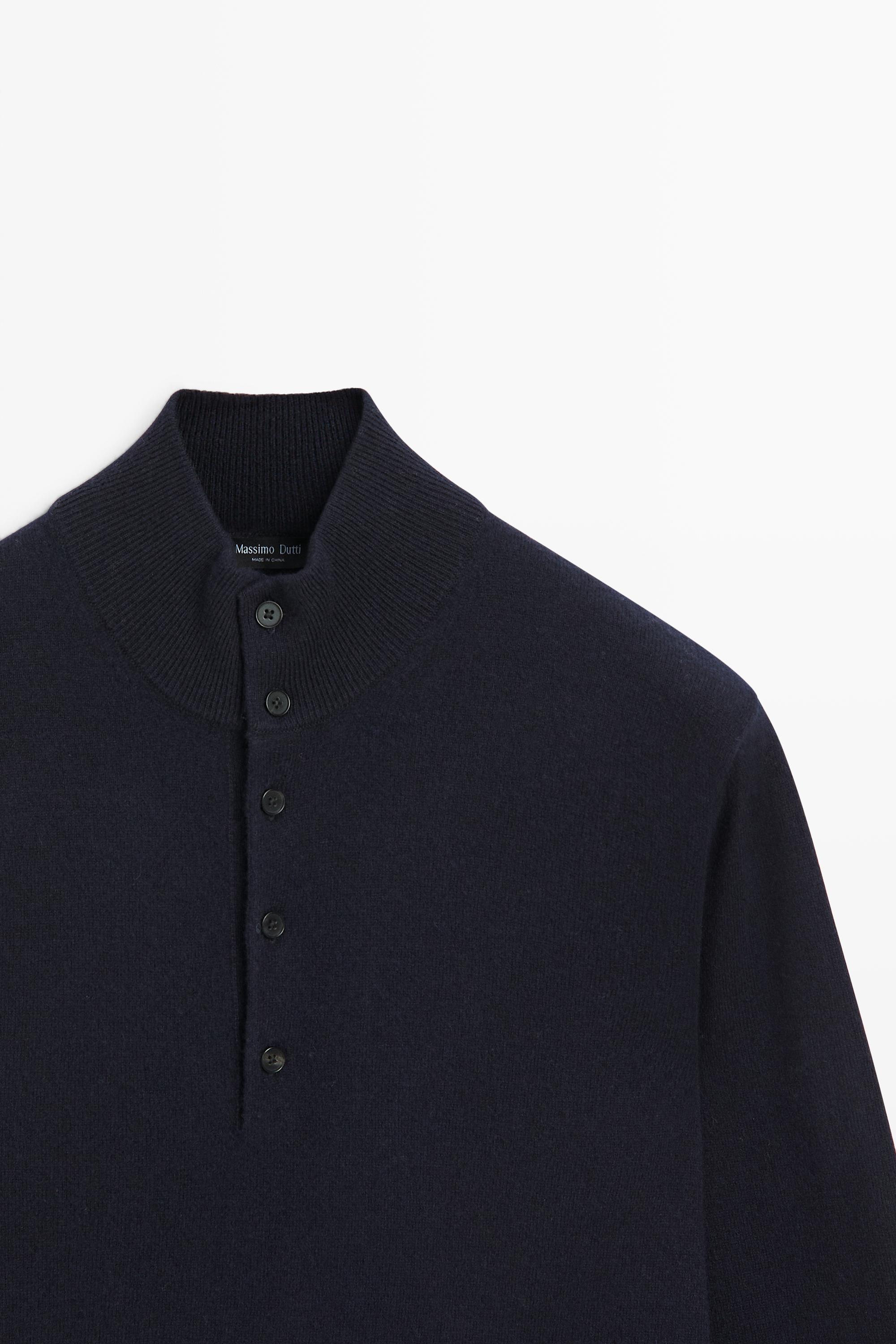 Pull en maille à col mock mélange de laine