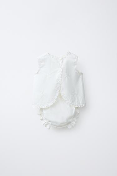 ENSEMBLE CHEMISE ET CULOTTE BRODÉES - Blanc de Zara - Image 1