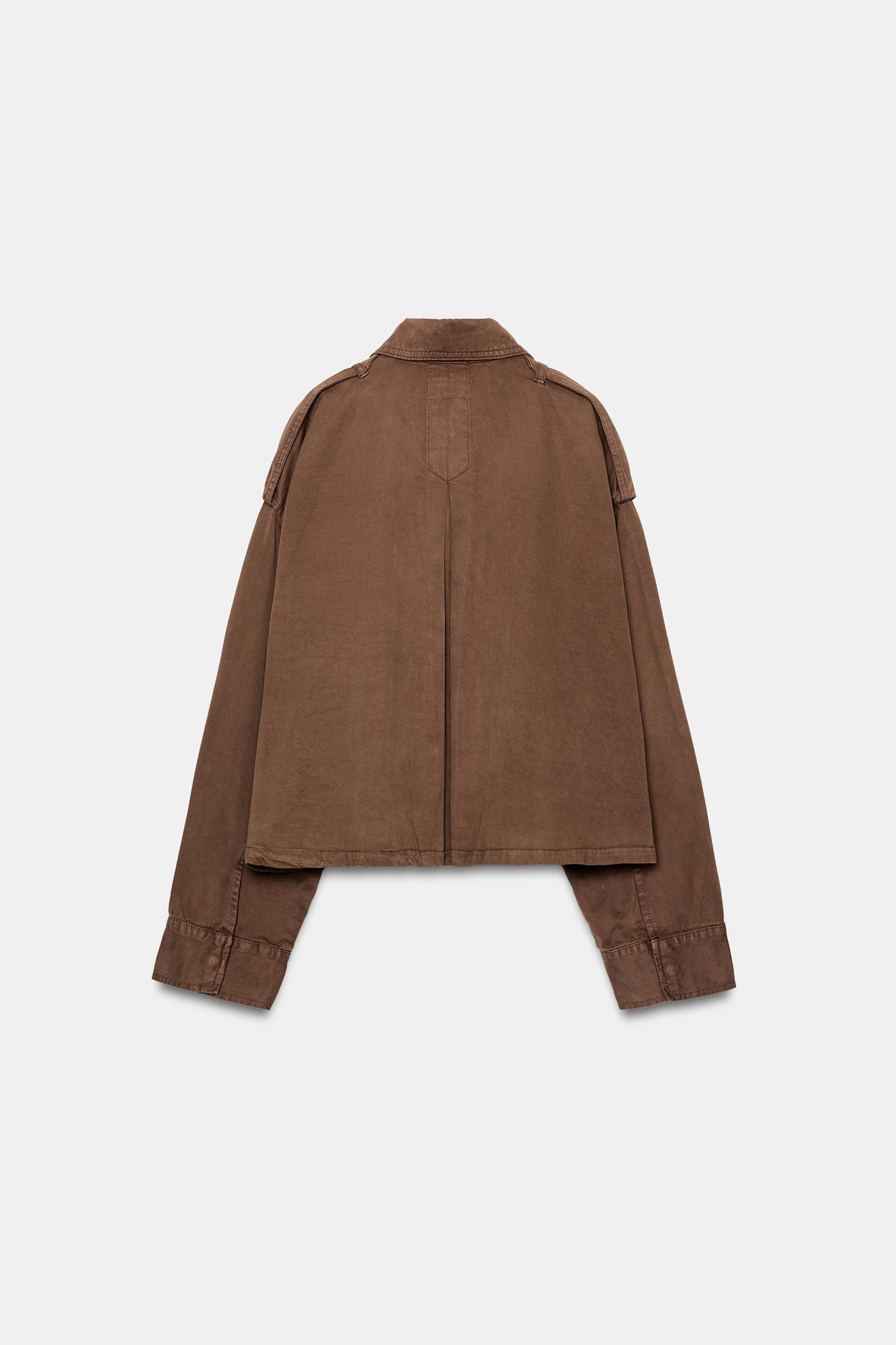 Женская куртка Zara Cape Jacket with Tabs, цвет: Коричневый — фото 8