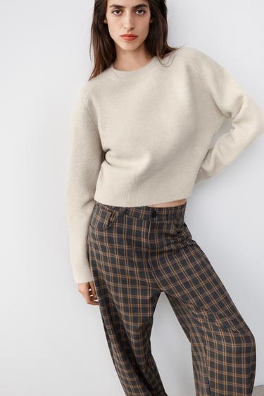 Zara SOFT KNIT JUMPER - Ecru / Beige