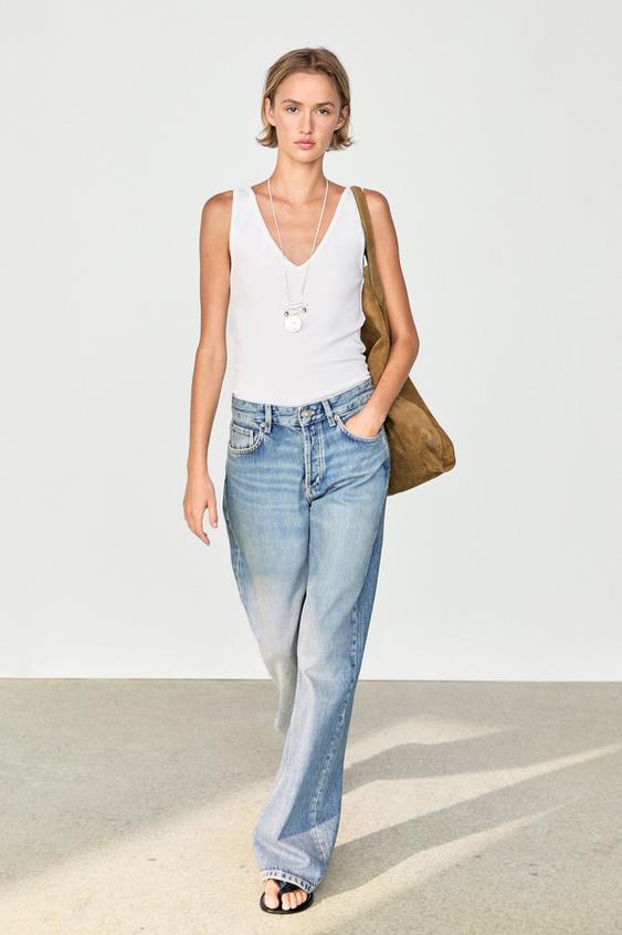 Top tirantes mezcla algodón - Blanco de Zara - Imagen 0